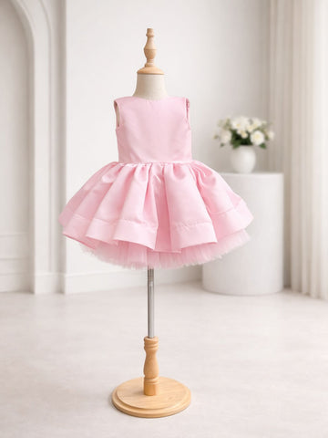 Lunabelle Satin Dress with Tulle Underskirt for Girls (2-5 years)