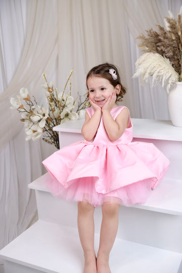 Lunabelle Satin Bow Dress